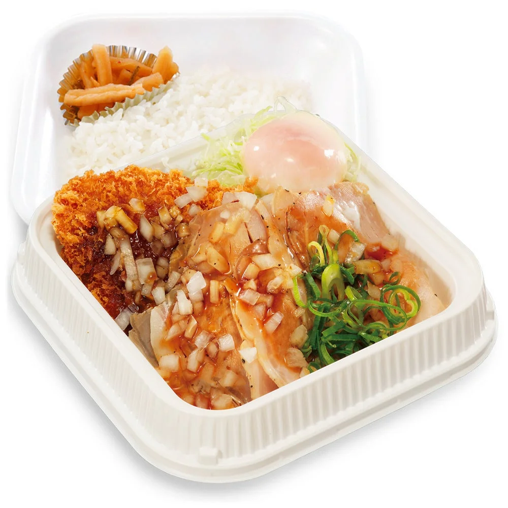 温たま付ローストポークとロースカツの合い盛り弁当