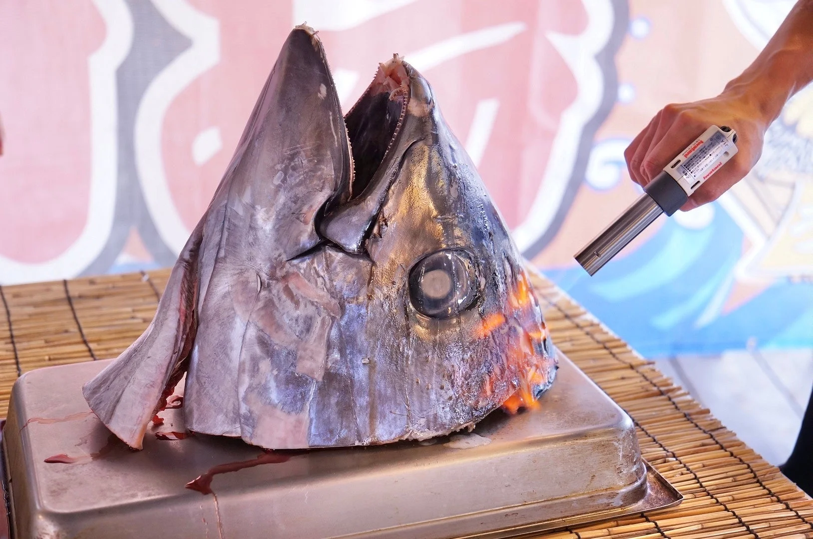 マグロの頭部炙り