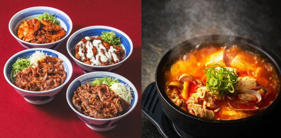 カルビ丼とスン豆腐のセット
