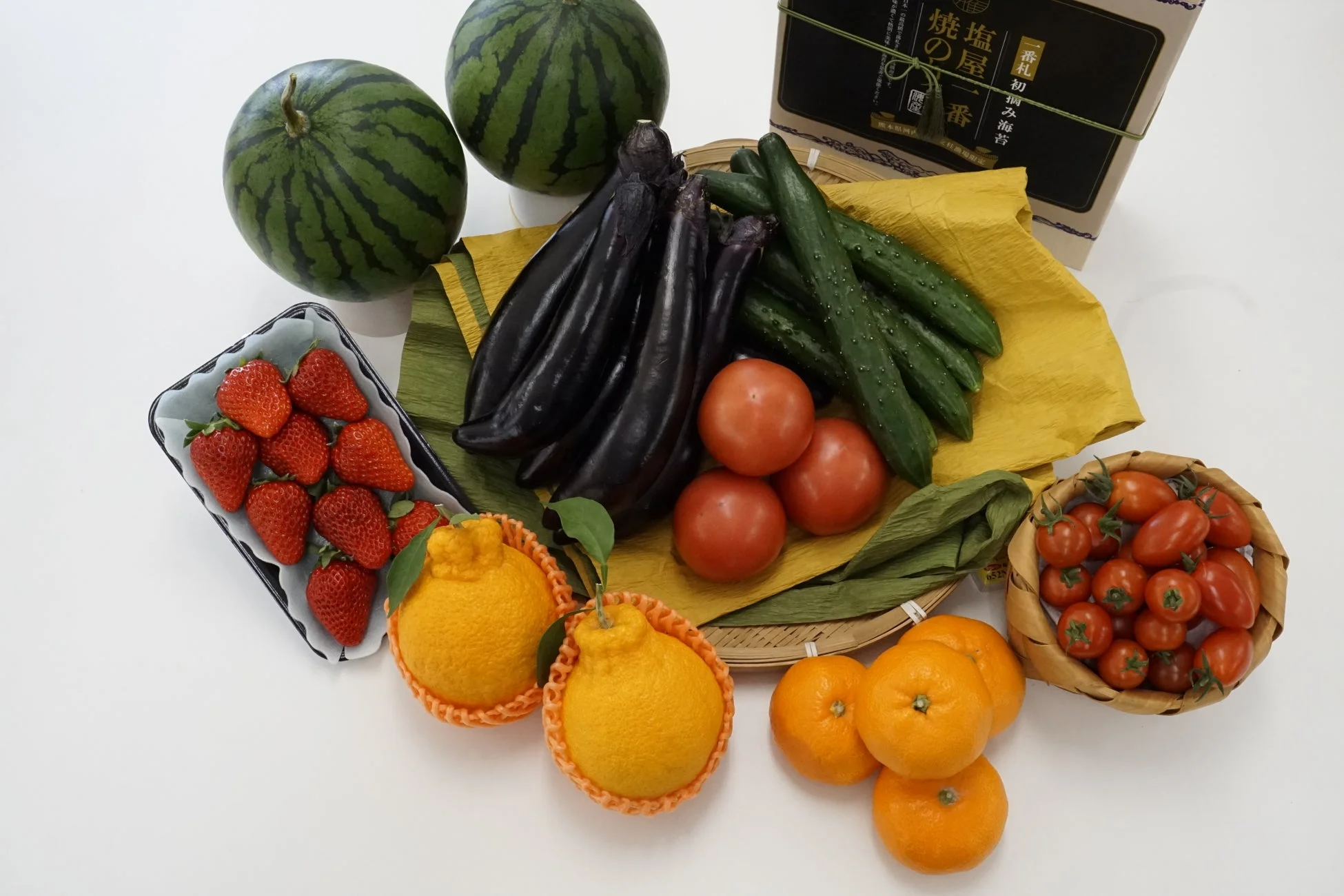 熊本県産の新鮮な野菜と果物