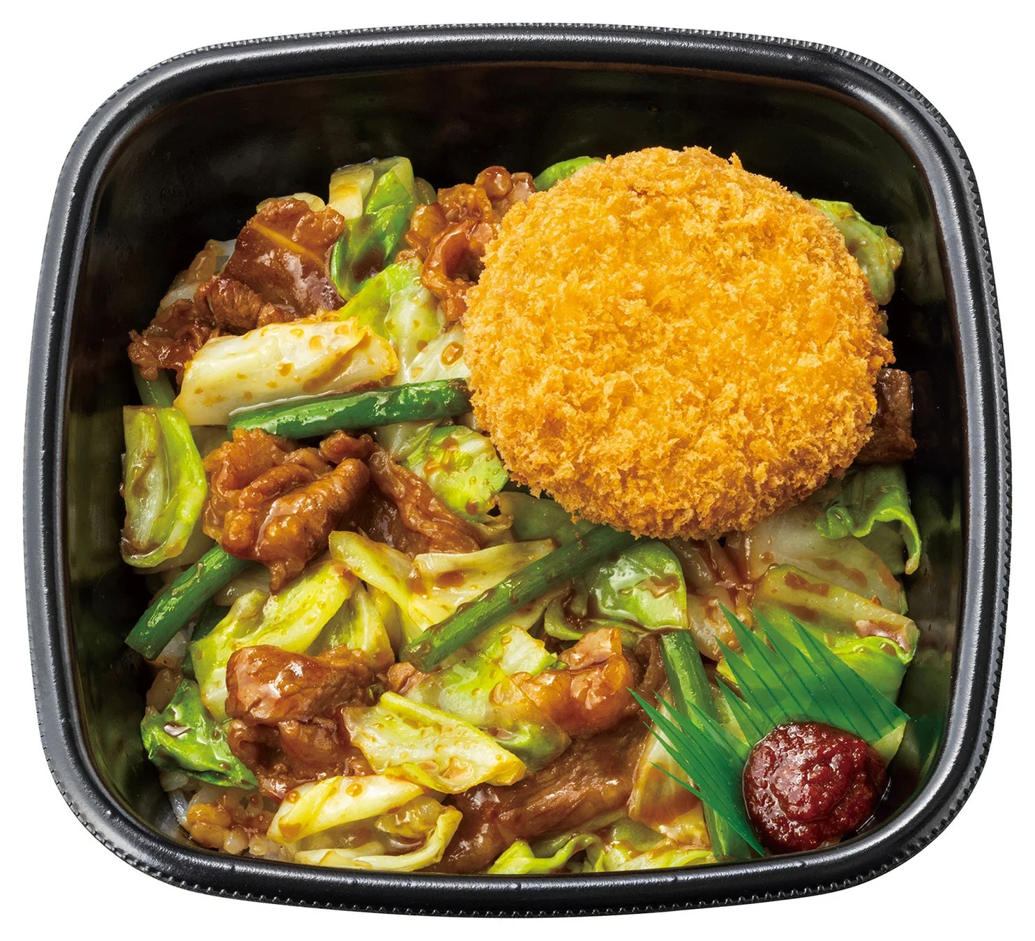 牛キャベ丼（メンチカツ）