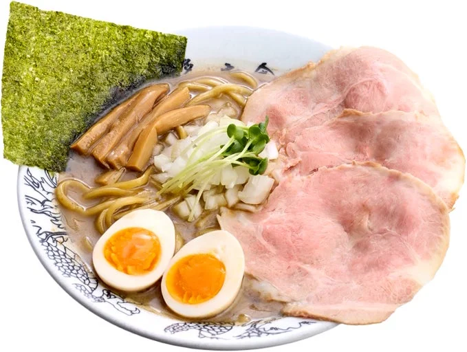 具だくさんのラーメンのクローズアップ写真