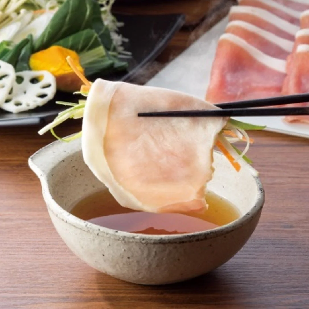しゃぶしゃぶの豚肉と野菜