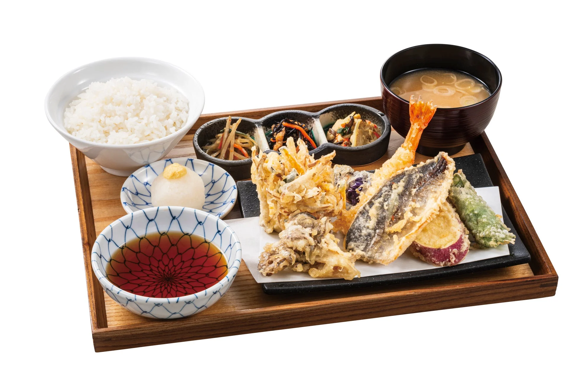 秋鯵天盛り定食