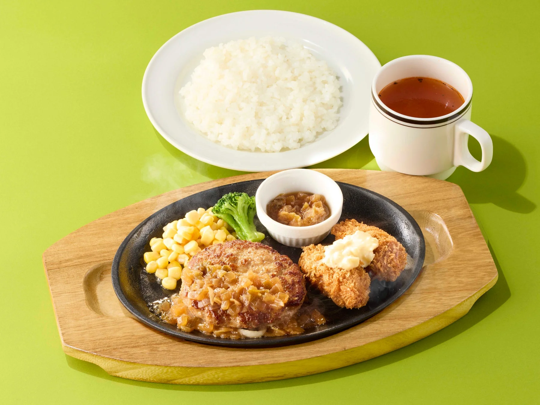 ハンバーグ&牡蠣フライランチ