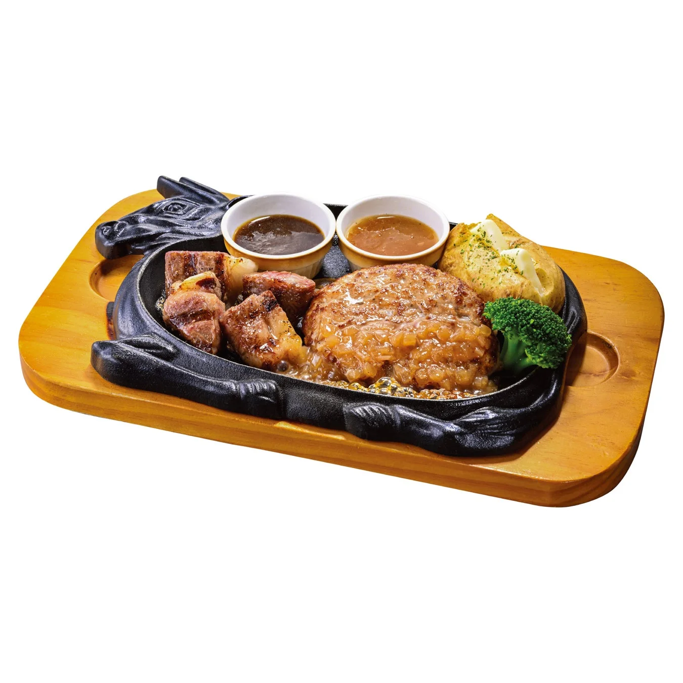 サーロインカットステーキ&手ごねハンバーグ